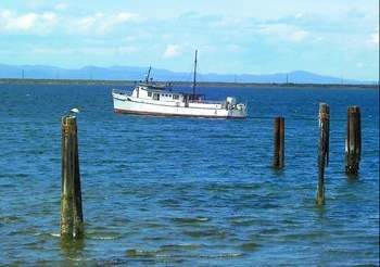 The Lady Goodiver, when she was temporarily moored in Port Angeles Harbor. -- Photo by David G. Sellars/for Peninsula Daily News 